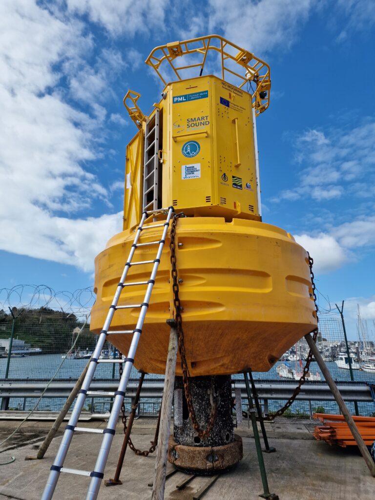 Large yellow data buoy
